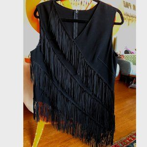 Elie Tahari Fringe Top Sz L NWT